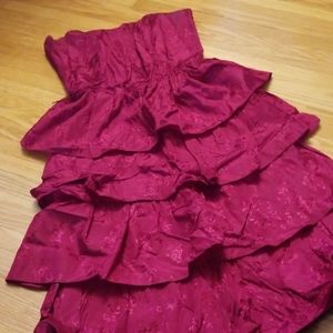 Vintage red strapless dress